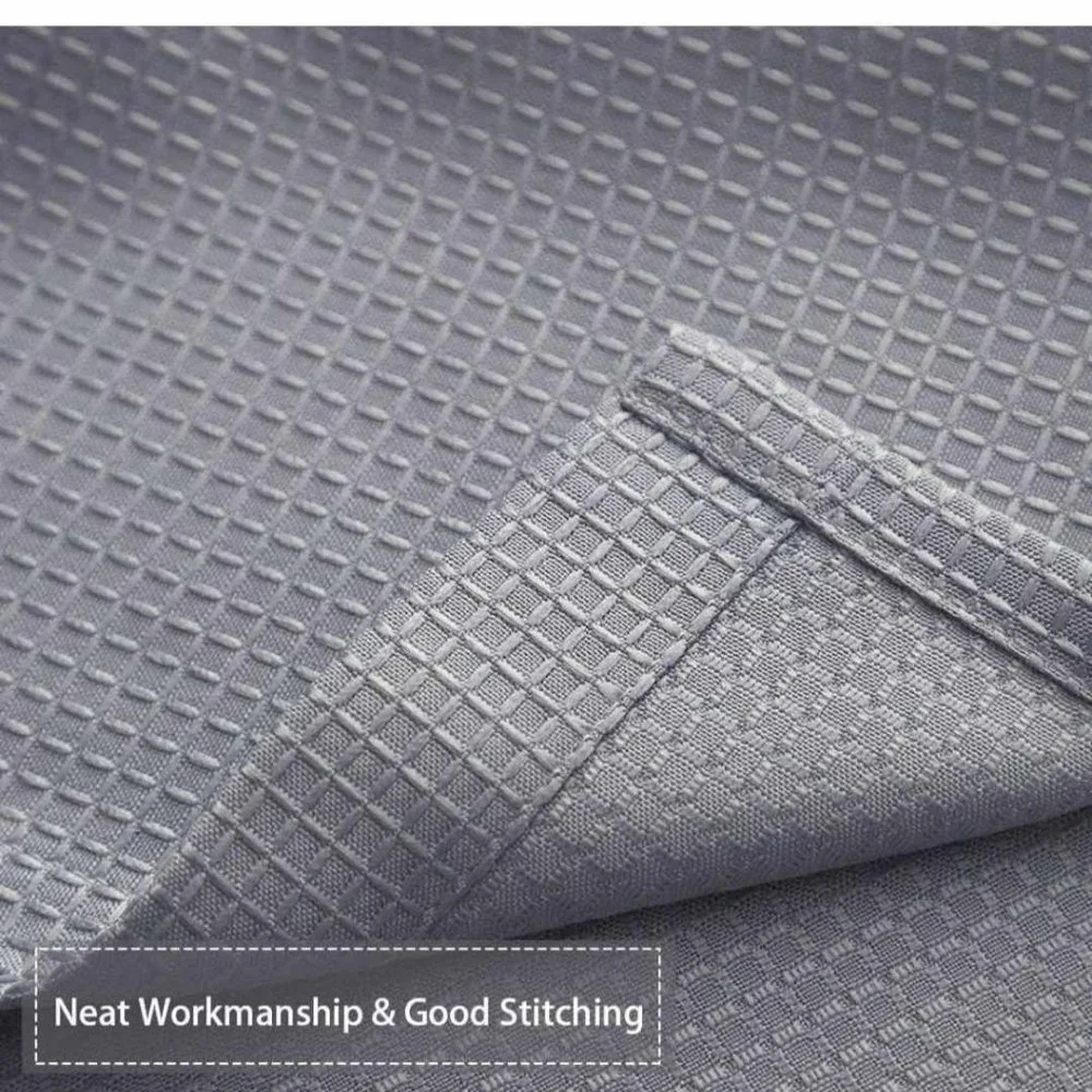 CAROMIO Grey Shower Curtain, Modern Waffle Weave Polyester Fabric Shower Curtain